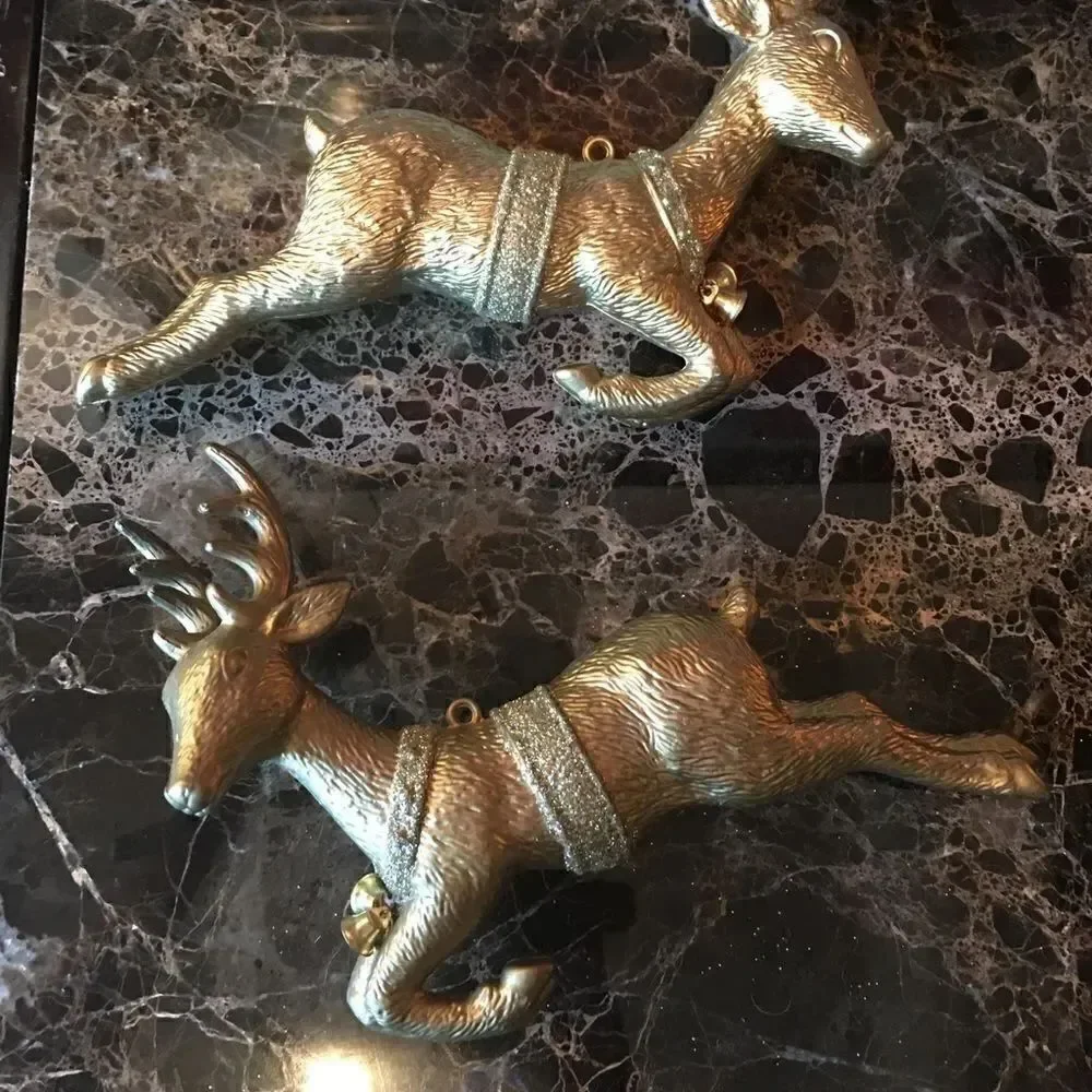 1 GOLDEN Leaping Reindeer Ornament!